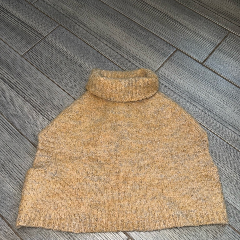 Roberto Collina tan slip over mock neck alpaca wool sweater - One Size